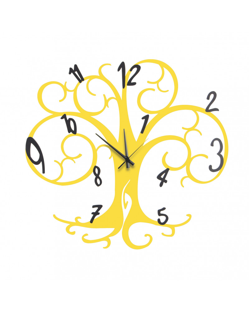 orologio da parete albero della vita colore giallo
