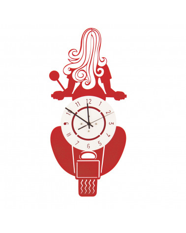 orologio da parete particolare vespa colore rosso