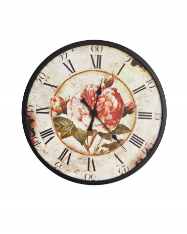 Orologio Da Parete Vintage Stile Stazione Ferroviaria, 20,3 Cm, Doppio Quadrante, Battuto Nero, Movimento Silenzioso