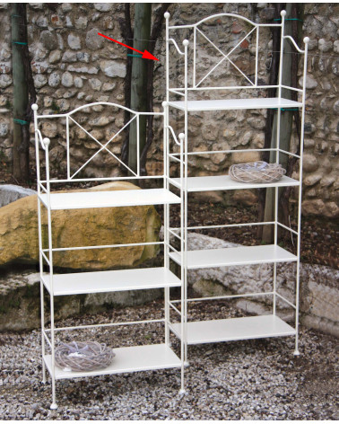 Etagere ferro battuto con 4 ripiani in ferro altezza 147 cm