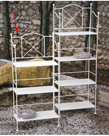 Etagere ferro battuto con 3 piani in ferro altezza 114 cm colore bianco