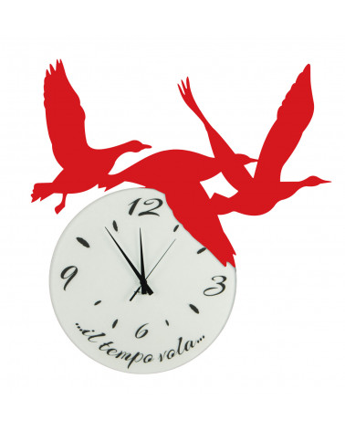orologio di parete particolare Volare colore rosso
