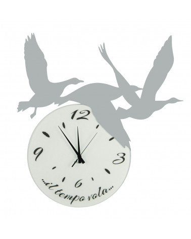 orologio di parete particolare Volare colore argento