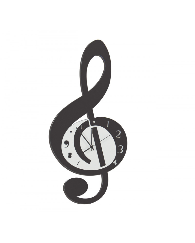 orologio da parete Violino forma di nota musicale colore nero