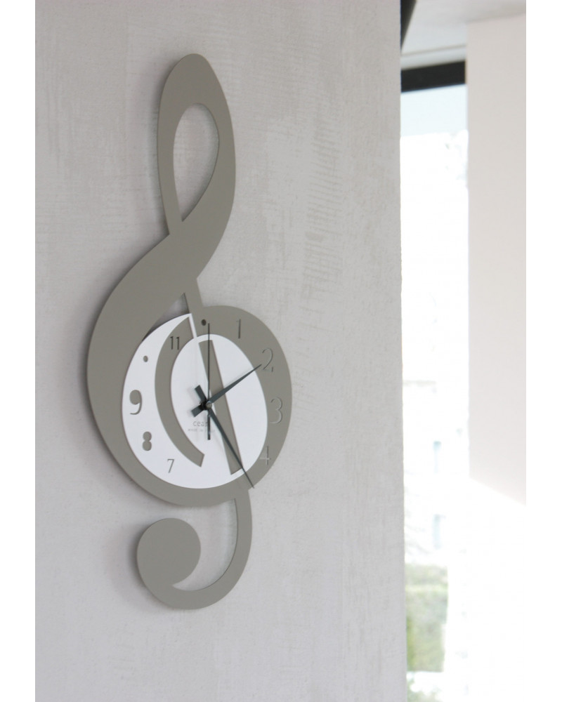 orologio da parete Violino forma di nota musicale colore tortora