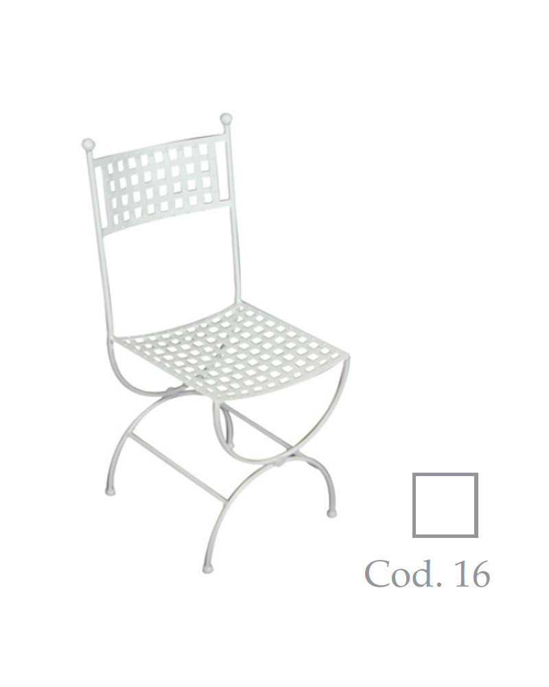 sedia in ferro battuto colore bianco