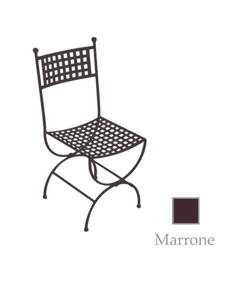 sedia in ferro battuto colore marrone
