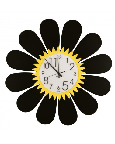 orologio da parete girasole colore giallo e nero