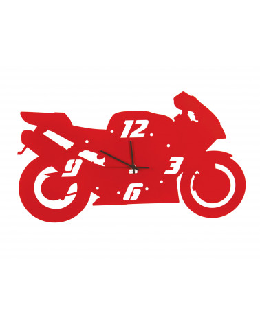 orologio da parete moderno a forma di moto colore rosso